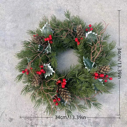 Lumié BerryBloom™ — Red Berry Christmas Front Door Wreath